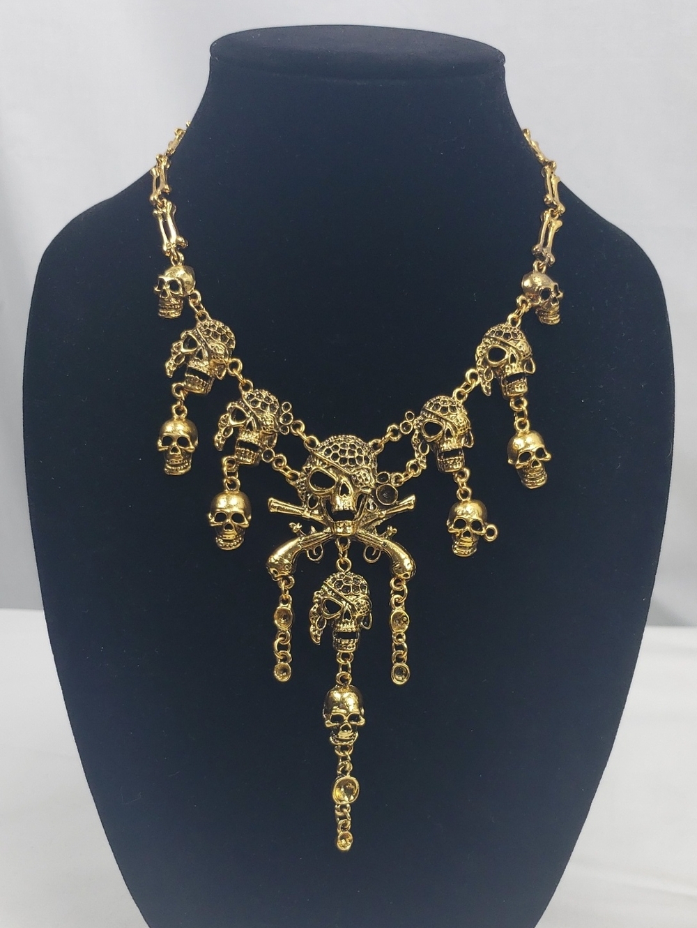 Gold Skull Pirate Necklace